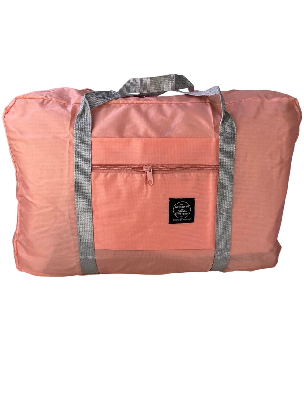 Travel Duffel Bag Peach Foldable Sports Gym Tote Sleepover Zip Lightweight New